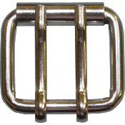 Boucle anglaise carre  rouleau double ardillon 40 mm