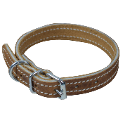 Collier de chien cuir  fauve