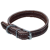 Collier de chien cuir noisette