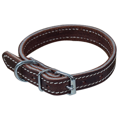Collier de chien cuir noisette