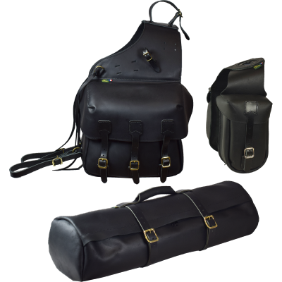 Pack de bagagerie de randonnée à cheval - Extrême 3 sanglons US noir