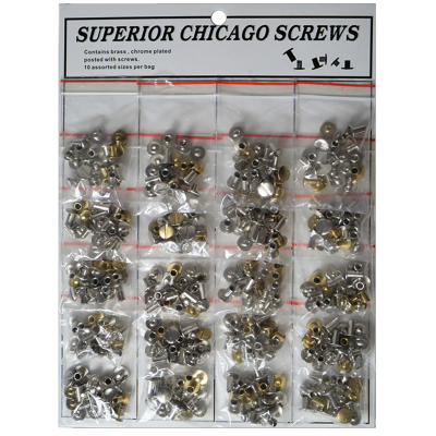 Vis Chicago plaque de 20 sachets assortiment de 10 vis